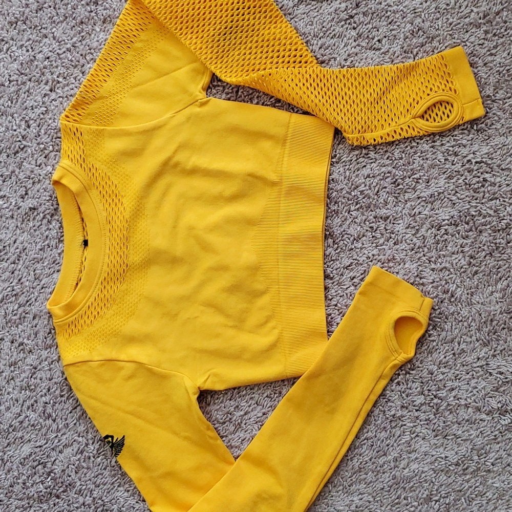 Yellow Workout Crop Top